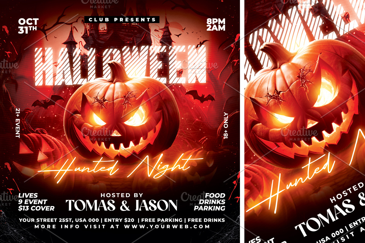 Halloween Hunted Night Flyer, a Flyer Template by StarPixles11 (Photo 3 of 3)