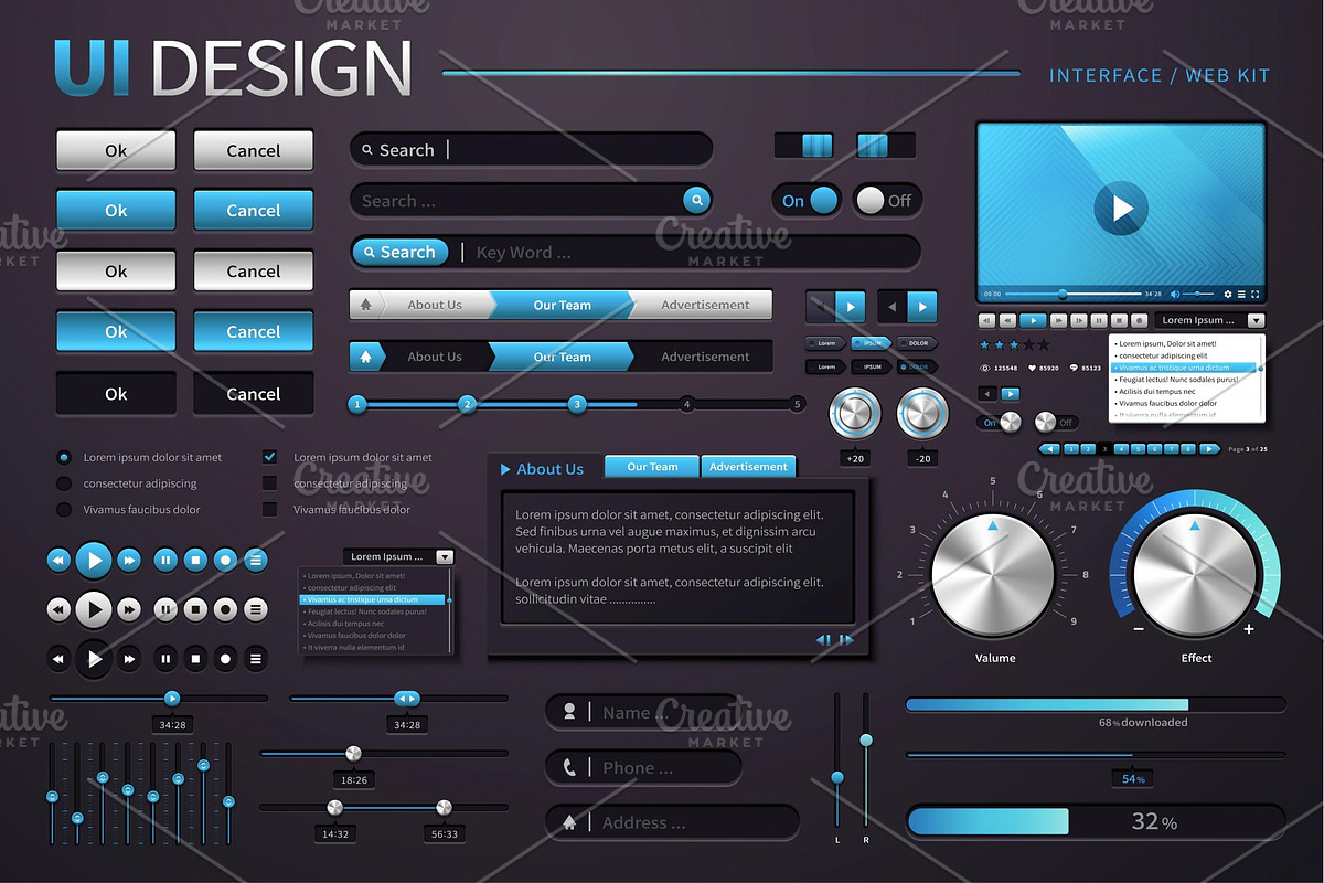 Cool UI design, an UI Kit Template by TotallypicRF