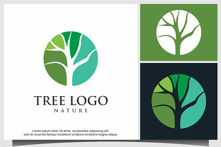 tree logo in circle design, a Branding & Logo Template by ebinta99