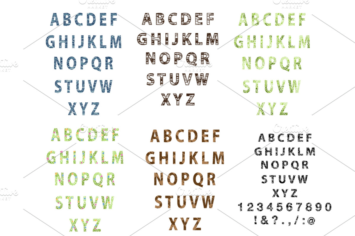 Font set with handwritten pattern, an Illustration by UVAconcept (Photo 3 of 3)