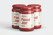 Three Clear Glass Food Jars Mockup, a Packaging Mockup by DesignRushMarket (Thumbnail 1 of 2)