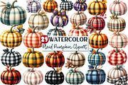 Autumn Plaid Pumpkin Clipart, an Illustration by Rose Art (Thumbnail 1 of 7)