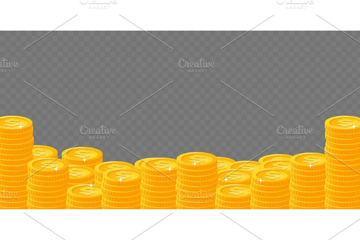 Stacks of gold coins with dollar, a Finance Illustration by Vectorbuum