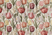 Floral Seamless Patterns + Cliparts, a Pattern Graphic by Olya Creative (Thumbnail 11 of 20)