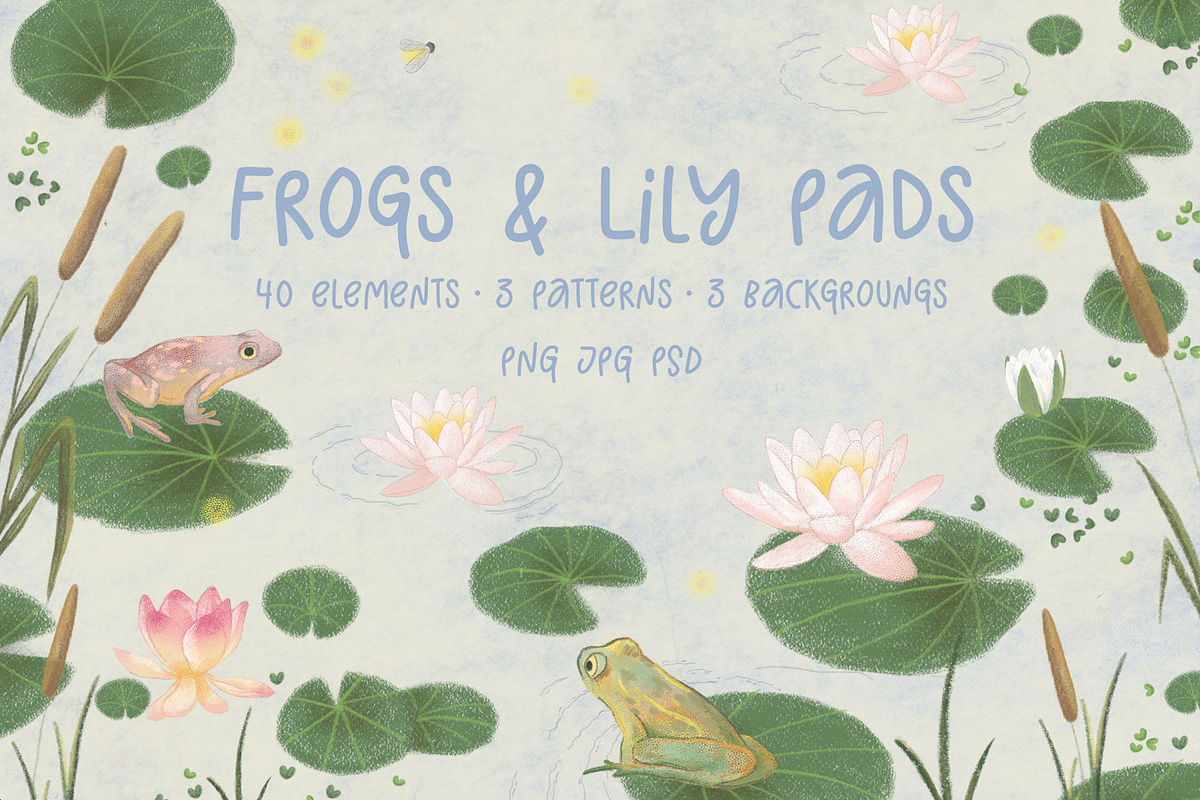 Frogs & Lily Pads, an Illustration by Petunia Prints (Photo 1 of 6)