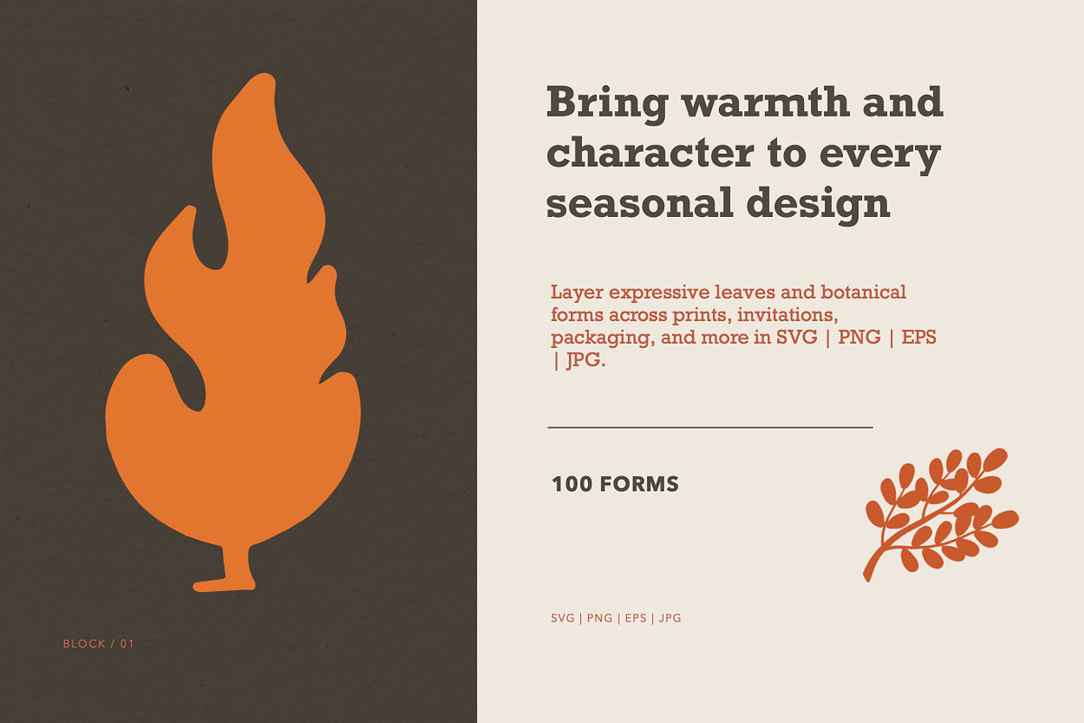 100 Hand-Cut Botanical Shapes, a Seasonal Illustration by designvectx (Photo 2 of 8)