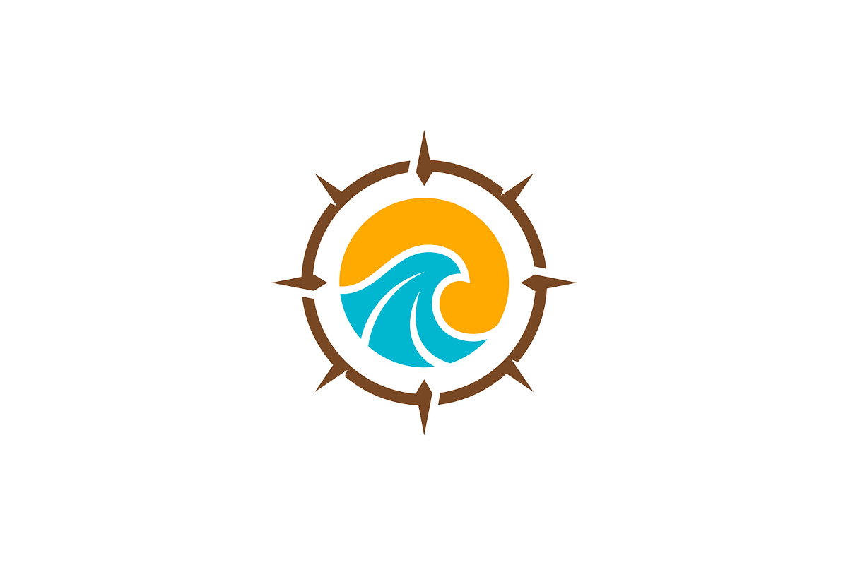 Wave Summer Logo with Compass Frame, a Branding & Logo Template by Signatoro (Photo 3 of 4)