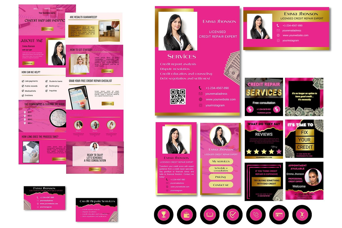 Canva Credit Repair Branding Kit, a Branding & Logo Template by Amiraliya (Photo 2 of 6)