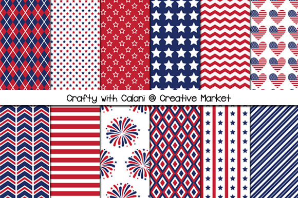 Patriotic Theme Digital Paper preview 2