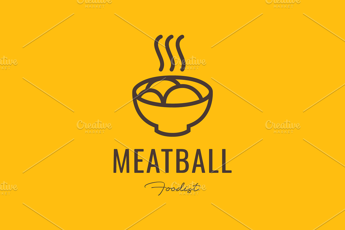meatball beef bowl food taste logo, a Branding & Logo Template by devastd