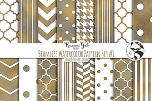 Seamless Watercolor Patterns 1 GS