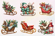 Christmas Sleigh Sublimation Clipart, an Illustration by CreationArt (Thumbnail 6 of 6)