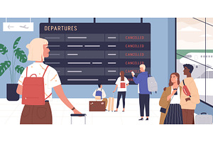 Cancelled flight concept, a Person Illustration by Good Studio