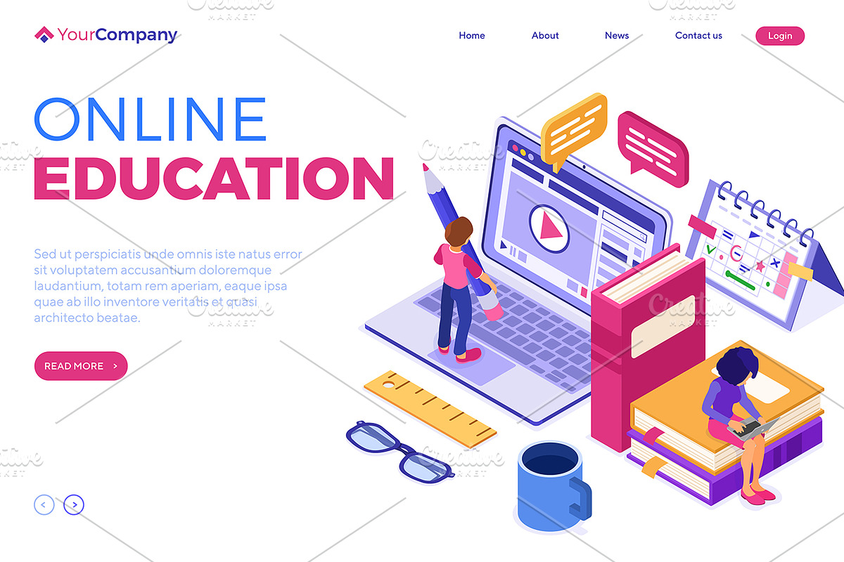 Online distance education from home, an Education Illustration by TAlex (Photo 6 of 6)