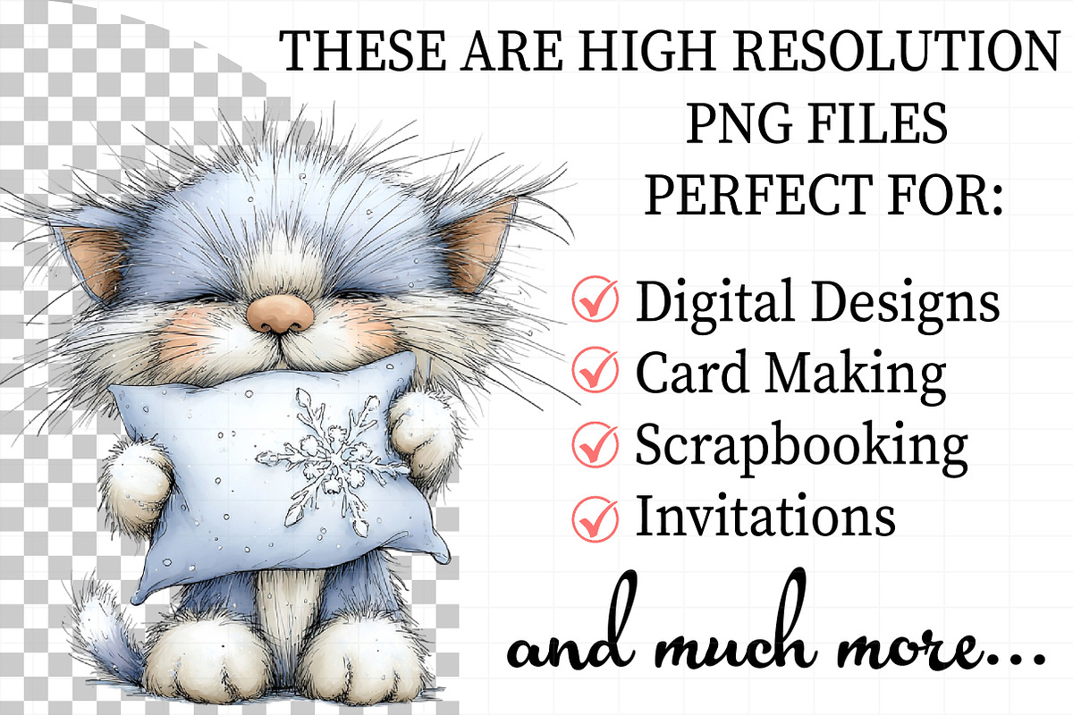 Cute Christmas Fluffy Cats Sublimati, an Illustration by Daily.Designs (Photo 2 of 5)