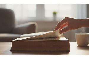 Womans hand turning a page of a, a Person Photo by Igor Tichonow