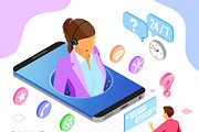 Online Support Isometric Services, a Person Illustration by TAlex (Thumbnail 3 of 6)