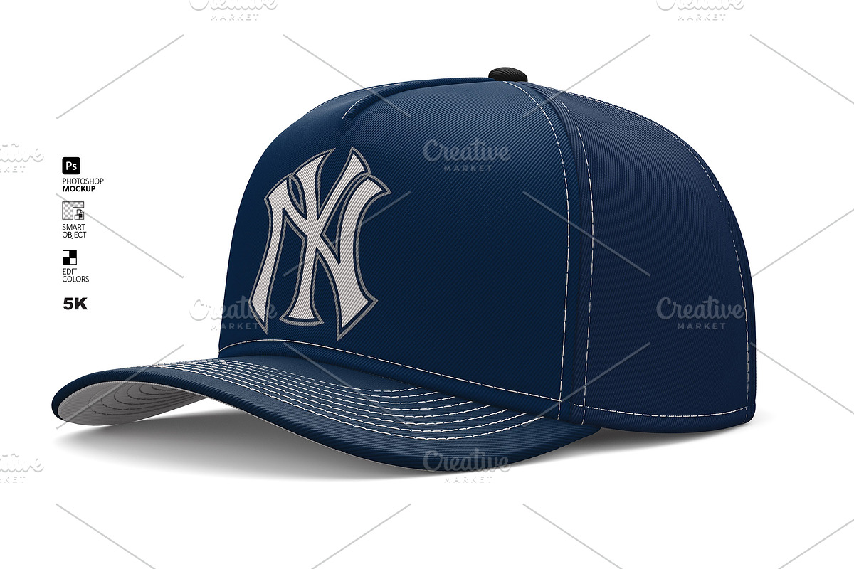 5-Panel Cap Photoshop Mockup, a Hat Mockup by LESZ Design (Photo 4 of 11)