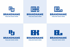Letters BJ BK BL Monogram Logo Set