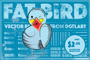 Fat Bird Vector Brushes & Textures