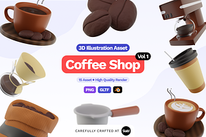 3D Coffee Shop Illustration Vol 1