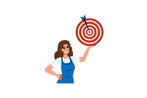 Successful businesswoman holding, a Finance Illustration by pikepicture