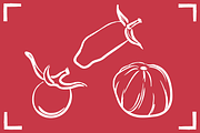 TOMATO LINE ART SET (24 elements), a Food Illustration by Bonfloret Studio (Thumbnail 7 of 9)