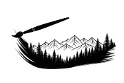 Nature Landscape Paintbrush Design B, an Illustration by Designs_River (Thumbnail 12 of 31)