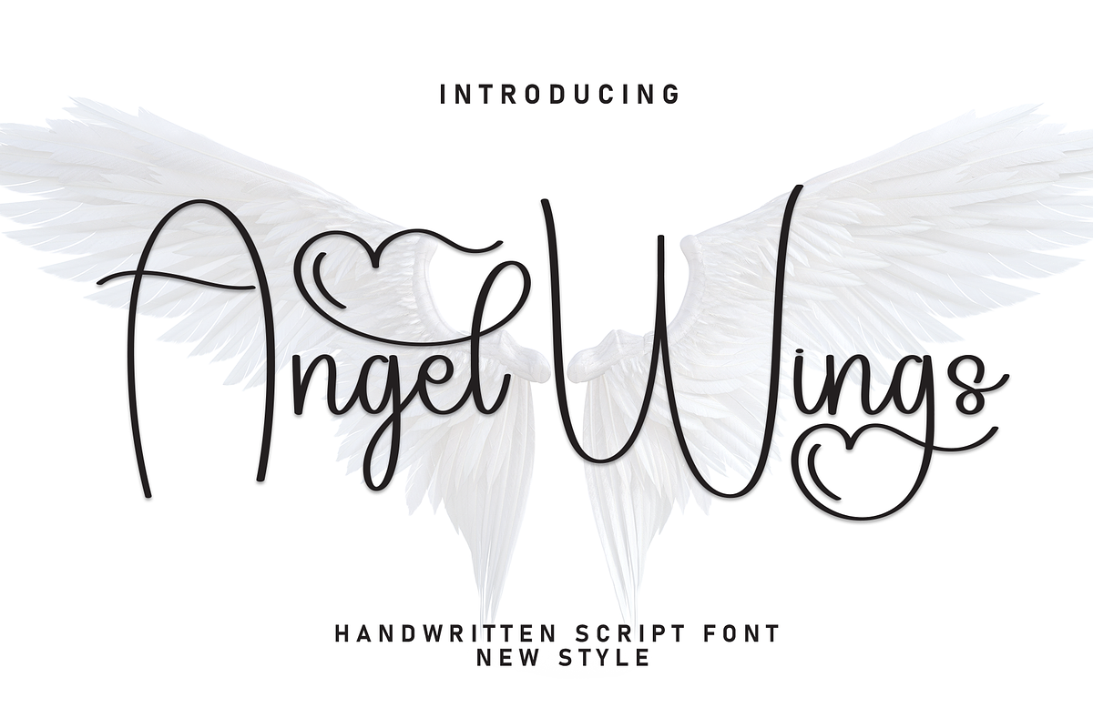 Angel Wings | Script Font, a Handwritten Font by Scratchones (Photo 1 of 9)