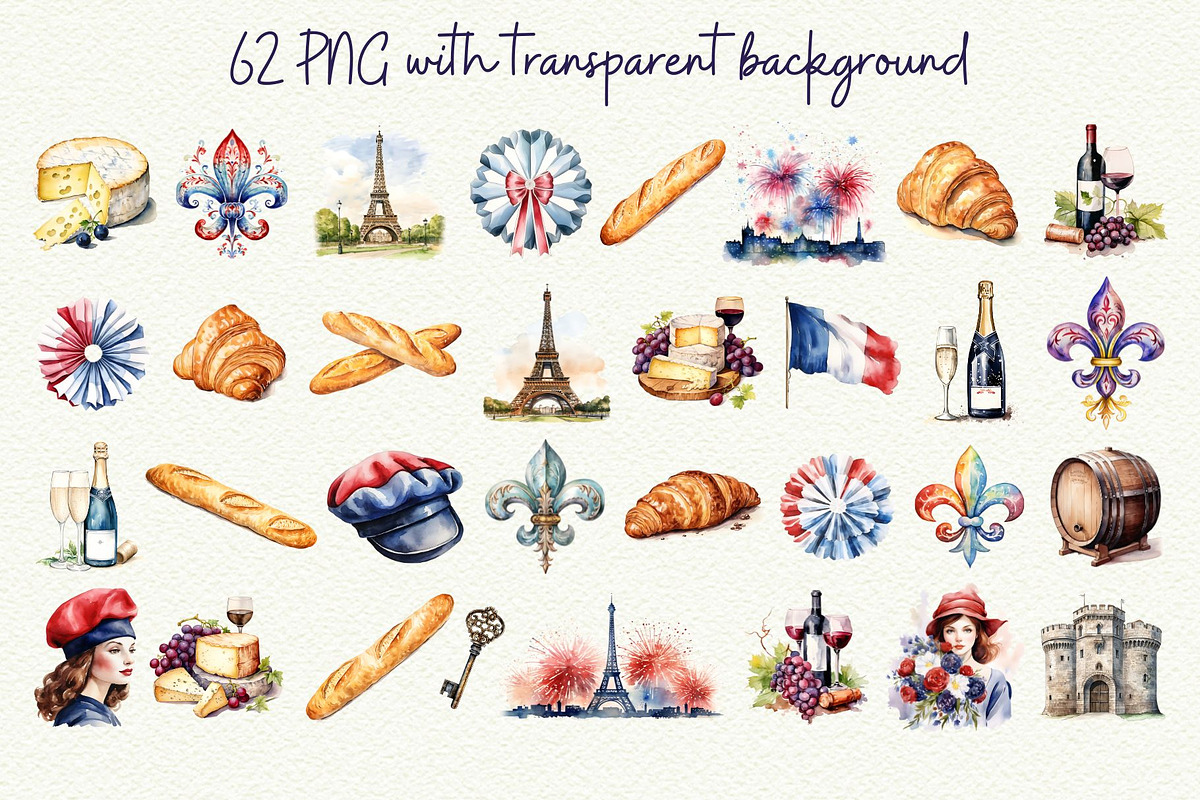 French Vibes Clipart, an Object Graphic by Anna Design Studio (Photo 3 of 9)