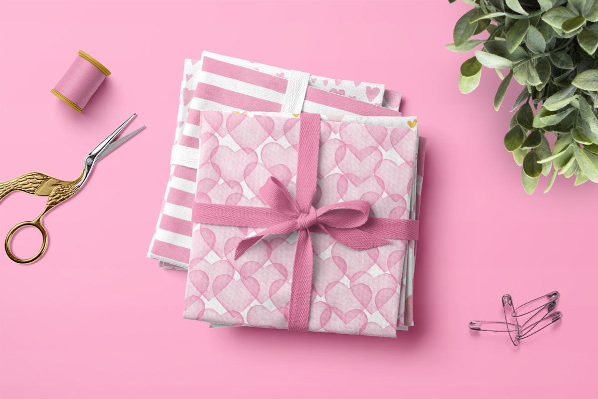 Pink hearts seamless patterns, a Pattern Graphic by Luba Vega (Photo 8 of 9)