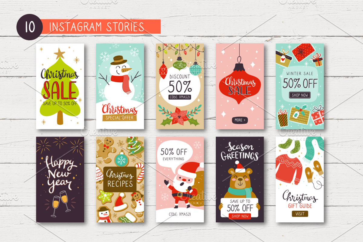Christmas Social Media Templates, a Social Media Template by insemar (Photo 2 of 6)