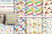 Happy Purim watercolor set, an Illustration by DollyPotterson (Thumbnail 7 of 7)