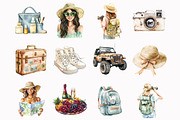 Watercolor Worldwide Adventure Clipa, an Illustration by Design Market (Thumbnail 2 of 3)