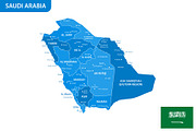 Detailed map of Saudi Arabia, an Illustration by Vector Shop (Thumbnail 1 of 5)