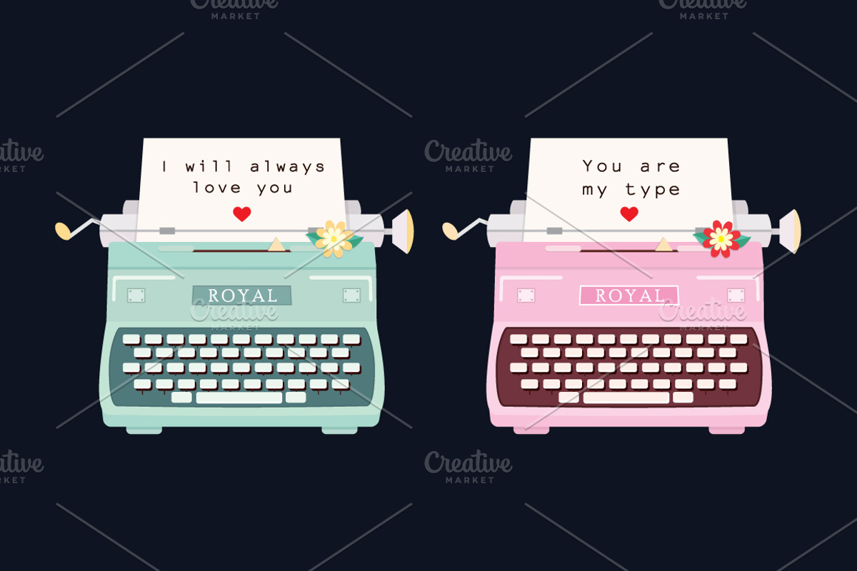 Two Love Postcards Typewriters, a Work Illustration by lavinialorena (Photo 5 of 5)