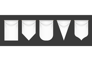 Pennants white 3d realistic. White, an Object Illustration by Frogella