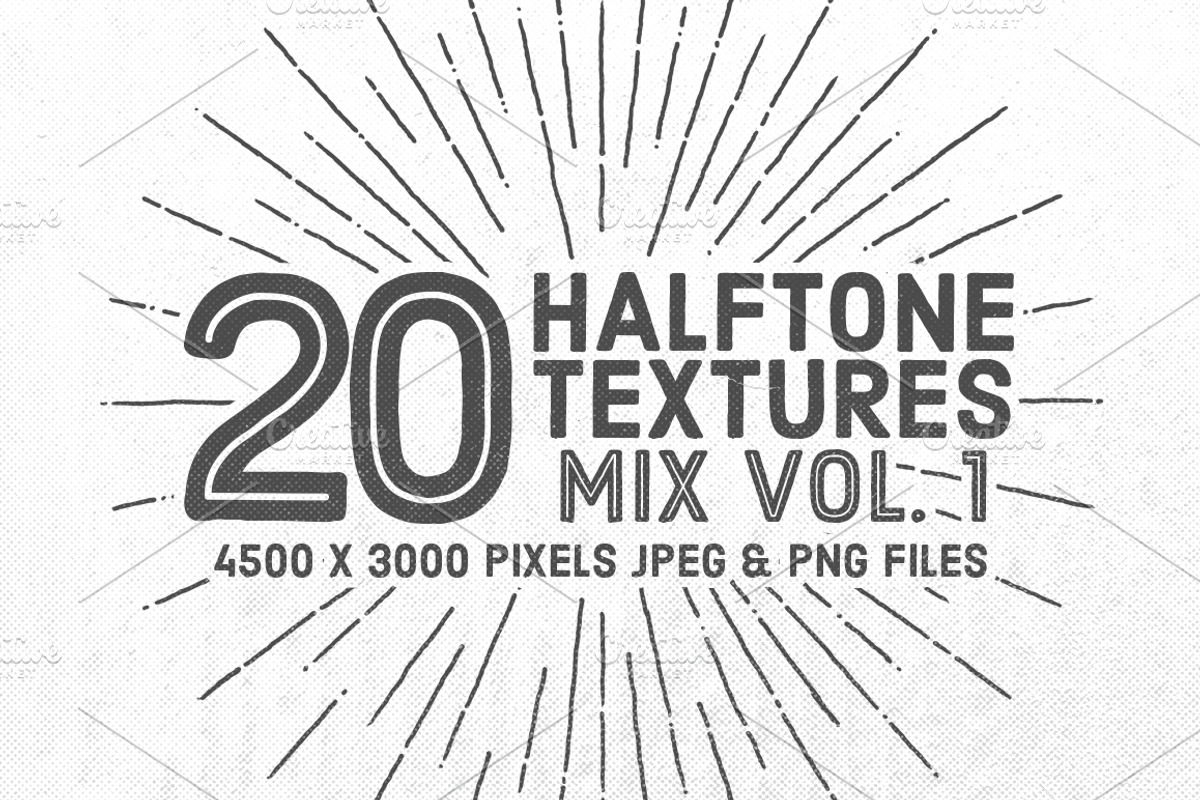 20 Halftone Textures Mix Vol. 1