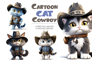 Cartoon Cat Cowboy. TShirt Sticker., an Animal Illustration by KENO Mascots