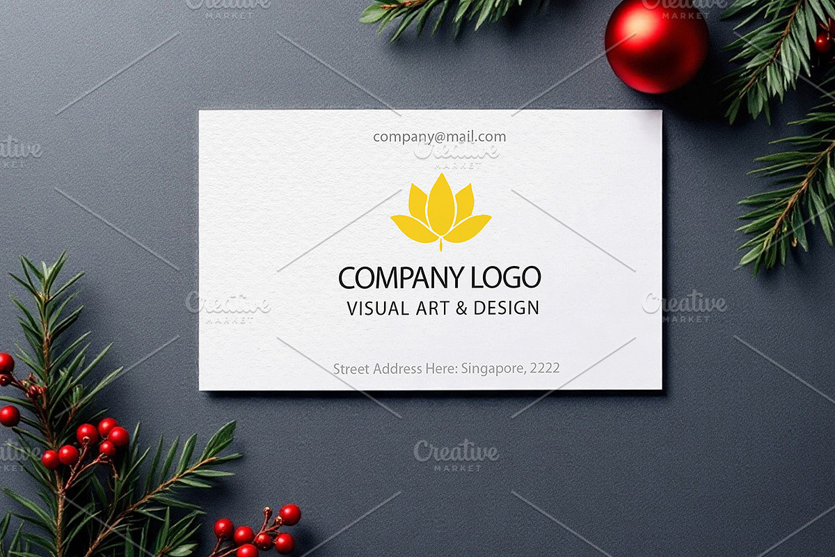 Luxury Business Card, Christmas, an Advertising Mockup by Mockup Stories (Photo 1 of 2)