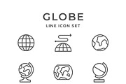 Set line icons of globe, an Outline Icon by motorama (Thumbnail 1 of 2)