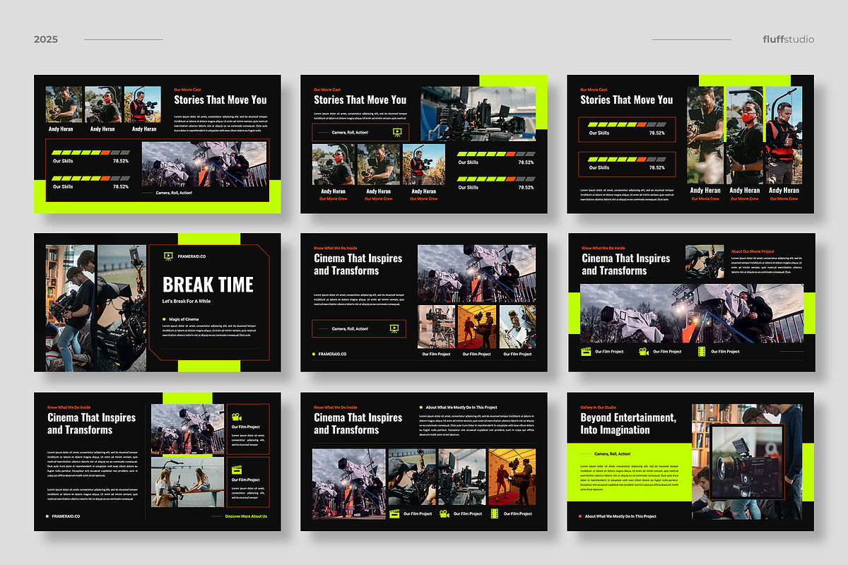 Video, Film, & Movie Google Slides, a Presentation Template by fluffstudio (Photo 3 of 4)