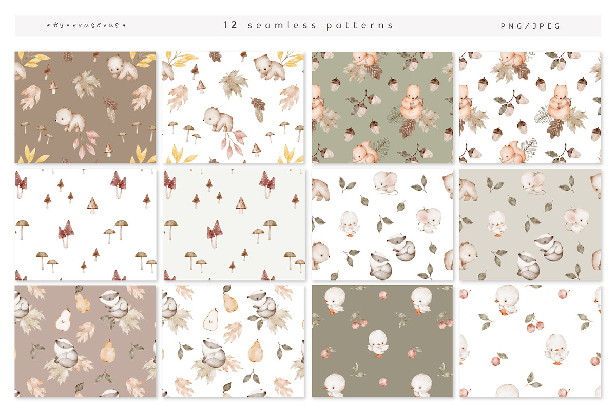 BABY AUTUMN watercolor set, a Seasonal Illustration by erasovas (Photo 6 of 12)