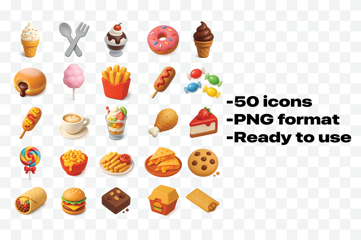 FOOD 3D Icons set PREMIUM, an Icon by Iwanistic (Photo 2 of 6)