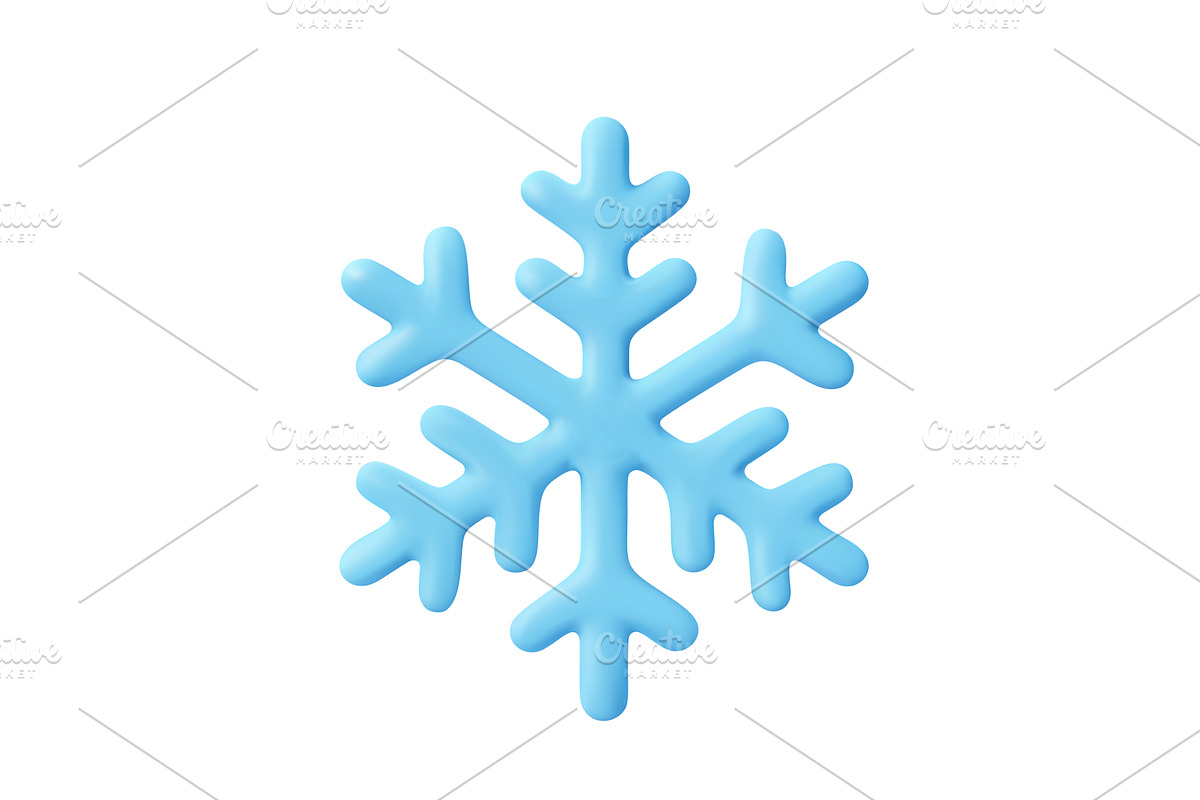 3D blue snowflake icon,, an Object Illustration by ModVector