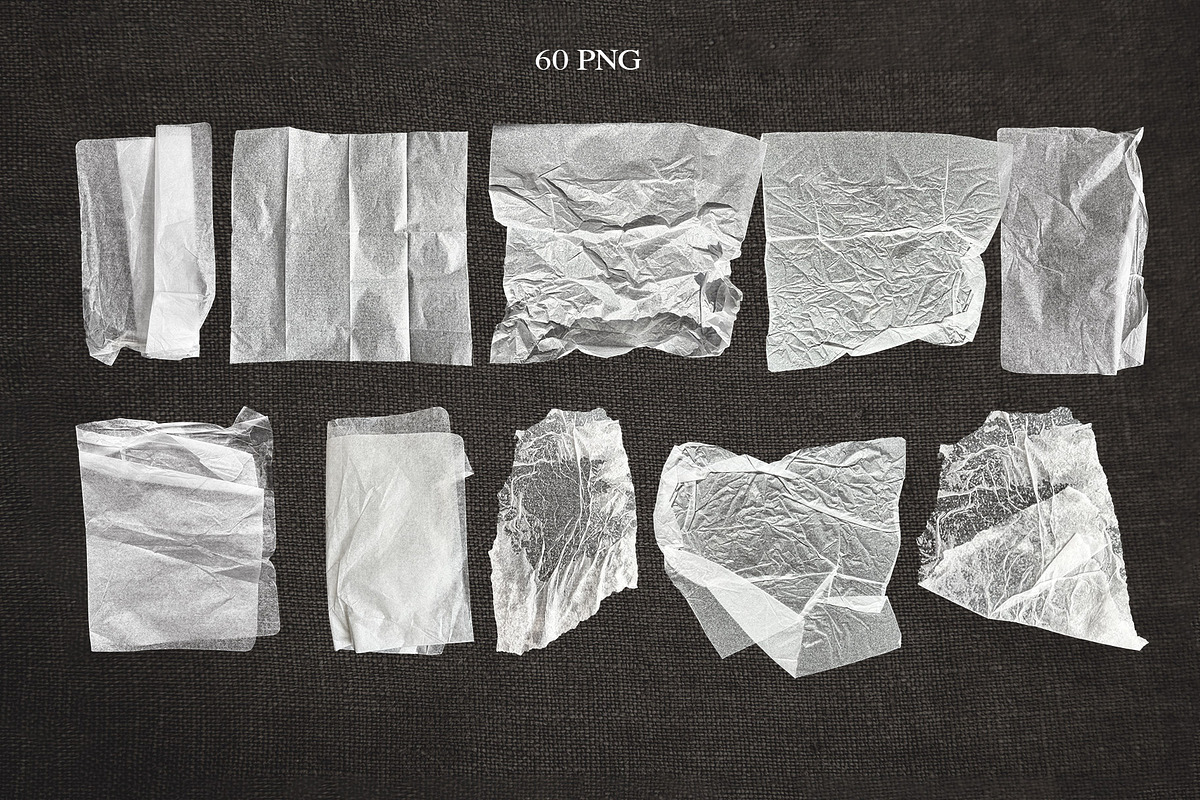 PNG Wrinkled Glued Paper Pack, an Object Graphic by Marie T (Photo 6 of 16)
