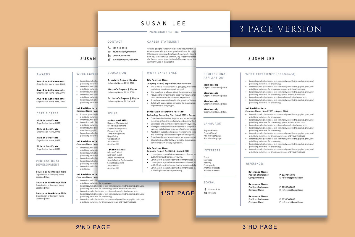 Professional Resume Template Word, a Resume Template by VictoriousVita (Photo 4 of 8)