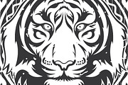 Tiger Vector + frame, an Illustration by weervector (Thumbnail 1 of 3)