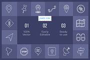 Map Line Icons V2, an Outline Icon by Jumbo Icons (Thumbnail 2 of 5)