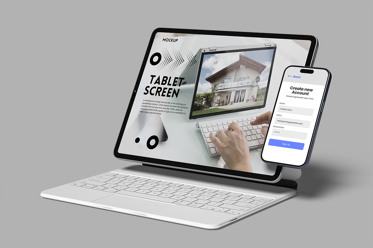 Tablet & Phone Screen Mockup, a Device Mockup by lamorastudio (Photo 8 of 11)